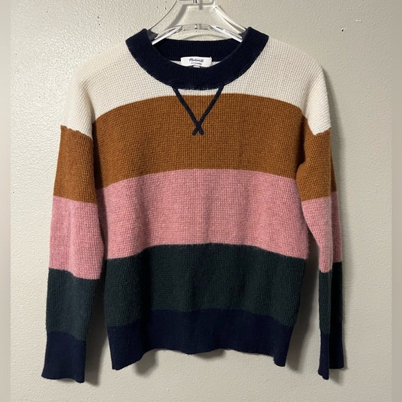 Madewell 100% Cashmere Sweatshirt in Vernon Stripe Size S - Picture 2 of 7